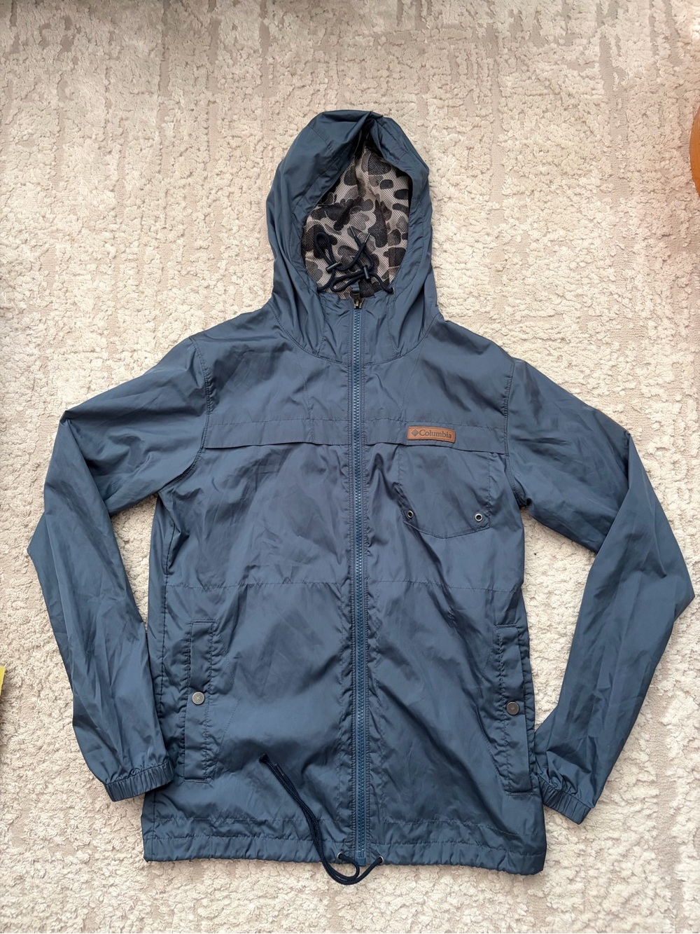 Columbia Women's Slate Blue/Teal Hooded Windbreaker S